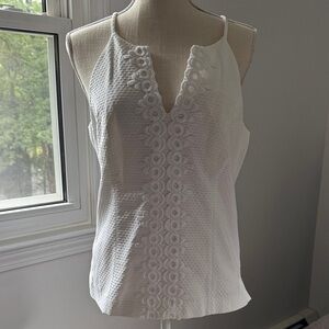 Lilly Pulitzer White Textured Tank Top